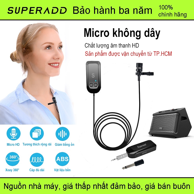 Micro không dây kiểu kẹp giảm tiếng ồn, phù hợp cho giáo viên hỗ trợ/giảng dạy, biểu diễn sân khấu, thu âm nhạc cụ