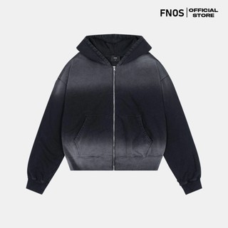 Áo Hoodie Unisex Form Oversized FNOS Streetwear SI BON ZIP HOODIE DARK WASH HD6 - Local Brand Chính Hãng