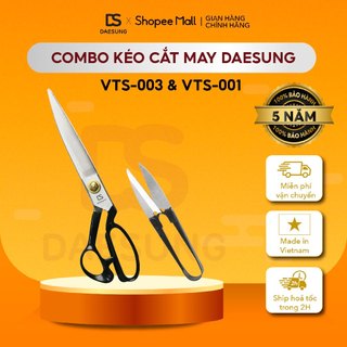 Combo kéo cắt vải Daesung 12 inches dài 30.5cm và kéo bấm chỉ Daesung - BH 5 Năm