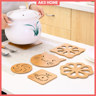 Miếng lót nồi, lót cốc chất liệu gỗ cách nhiệt, lót bàn ăn, lót ly, lót bát  Akii Home NB52
