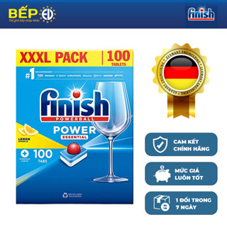 [Chính Hãng] Viên Rửa Bát Finish Power Essential Hộp 100 Viên, Viên Rửa Chén 6 Chức Năng Rửa Sạch Hiệu Quả