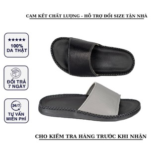 Dép nam quai ngang da bò, đế doctor - K94