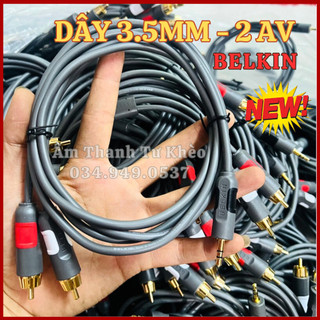 Dây 3.5mm ra 2 av belkin lõi đồng chống nhiễu - dây dài 2m