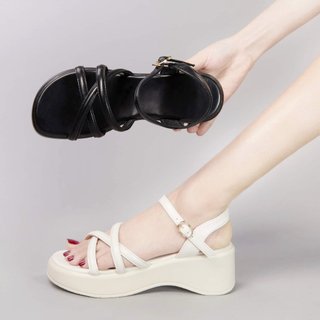Sandal đế xuồng sandal đế bánh mì sandal cao gót nữ quai mảnh