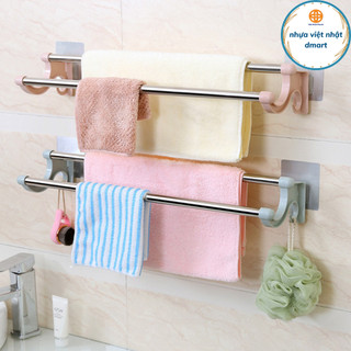 thanh treo khăn inox không cần khoan tường, giá treo khăn dán tường nhà tắm, nhà bếp 5912