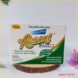 Kẹo resoni thảo dược hộp 46g dành cho người tiểu đường ăn kiêng- mẫu mới