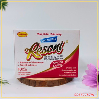 Kẹo resoni vị gừng cho người tiểu đường ăn kiêng gói 46g- mẫu mới