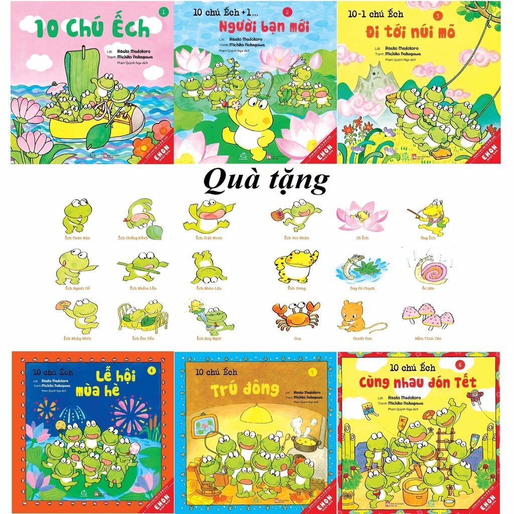Sách Ehon - Combo 10 chú Ếch