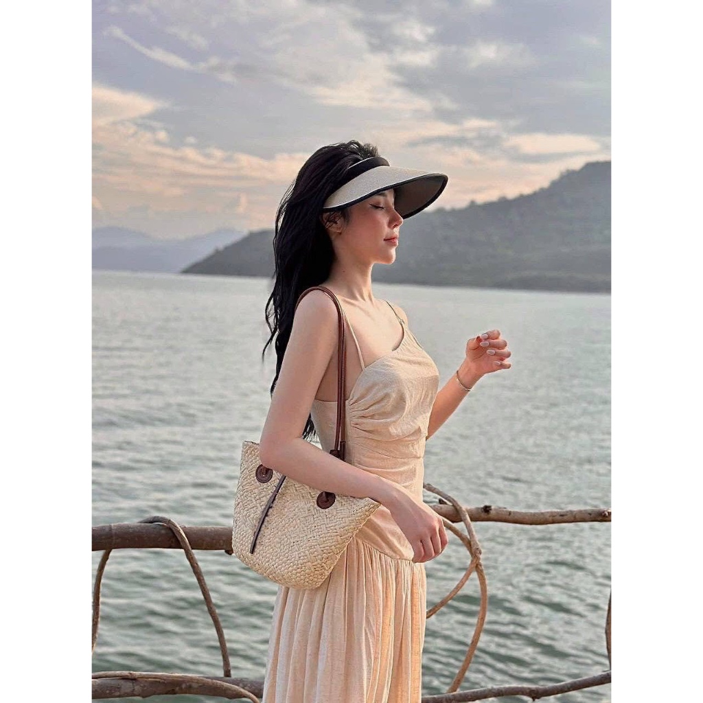 ĐẦM MIDI HAI DÂY KHOÉT EO