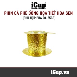 Phin cà phê bằng đồng thau hoạ tiết hoa sen Việt Nam