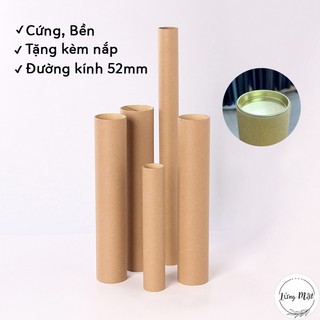 Ống Giấy Đựng Poster (FREE NẮP ĐẬY), Tranh Ảnh, Linh Kiện Điện Tử, Văn Phòng Phẩm...Đường Kính 52mm
