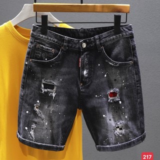 Quần short jean nam đen họa tiết cao cấp - chất liệu bò co giãn tốt ( Hàng chuẩn shop) Lady-Hn Store88 KV209