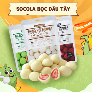 Gói Socola Bọc Dâu Tây Sấy 60g – Kẹo Socola Bọc Dâu Tây , Matcha, Socola Trắng
