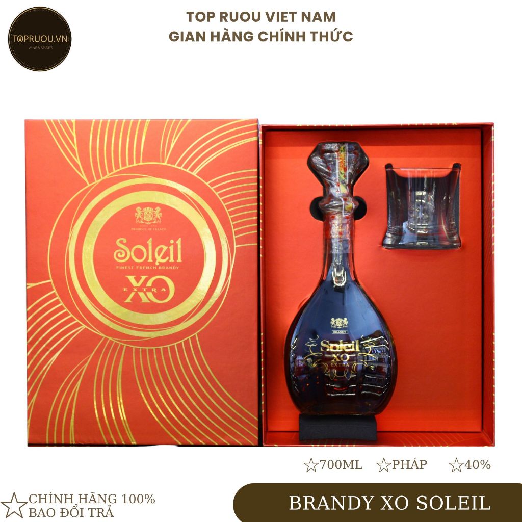 [Chính hãng] Rượu Brandy XO - Soleil Crepin XO 700ml [Hàng Thật]