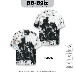   BigSize  Áo Sơ Mi Tay Ngắn Nam BB - BOIZ | Form BigSize 80kg - 130kg | Họa Tiết NÚI ĐEN 