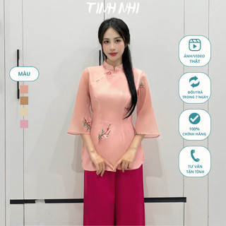 Pháp phục đi chùa hoa thêu TINH NHI thanh lịch duyên dáng PP43