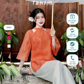 Đồ lam đi chùa thêu hoa mẫu đơn TINH NHI nhẹ nhàng nữ tính PP42