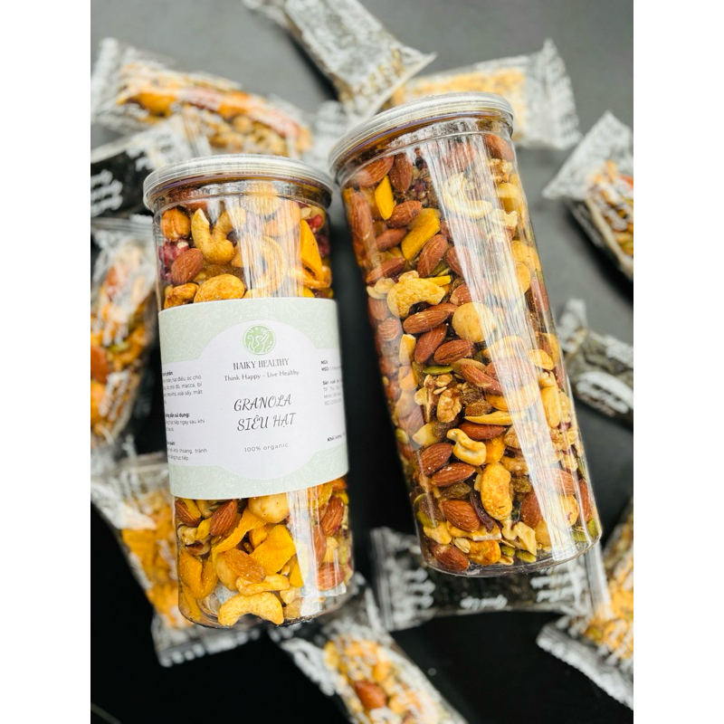 Granola siêu hạt Naiky Healthy, granola siêu macca không yến mạch, ngũ cốc giảm cân eat clean không 