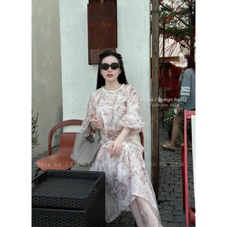 Đầm bầu - Váy bầu maxi  BCA1989 Chất voan lụa sang trọng quý phái