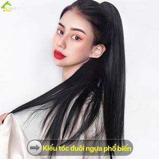 Bộ tóc dài BUNA cao cấp dành cho phái nữ, giả ngoặm xoăn phong cách Hàn Quốc, tóc giả đuôi ngựa