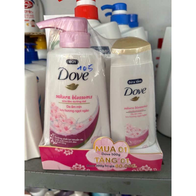 Sữa tắm dove 500g tặng chai 200g