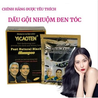 Hộp Dầu Gội Nhuộm Đen Tóc Gội Là Đen (Hộp 10 Gói)