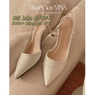 giày cao gót nữ 7phân gót nhọn bít mũi hở eo quai vân da rắn hot 2024 THÚY GIÀY VINA STORE mã H134
