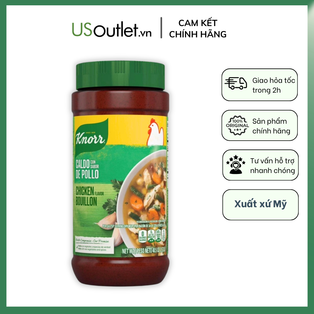 Knorr Bột Nêm Gà Knorr Chicken Flavor Bouillon 1.14kg hàng Mỹ