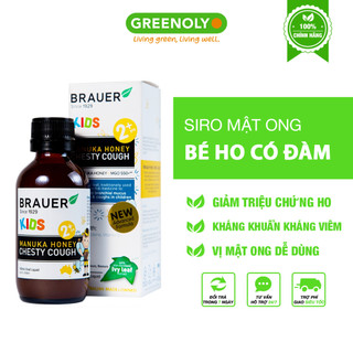 [Date 30/11/24] Brauer Siro Chiết Xuất Mật Ong Hỗ Trợ Giảm Ho Cho Trẻ Manuka Honey Chesty Cough 100ml