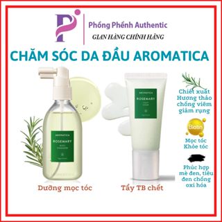  Xịt dưỡng mọc tóc và tẩy da chết da đầu Aromatica Rosemary Sclap Scrub & Aromatica Rosemary Root Enhancer  đủ bill  