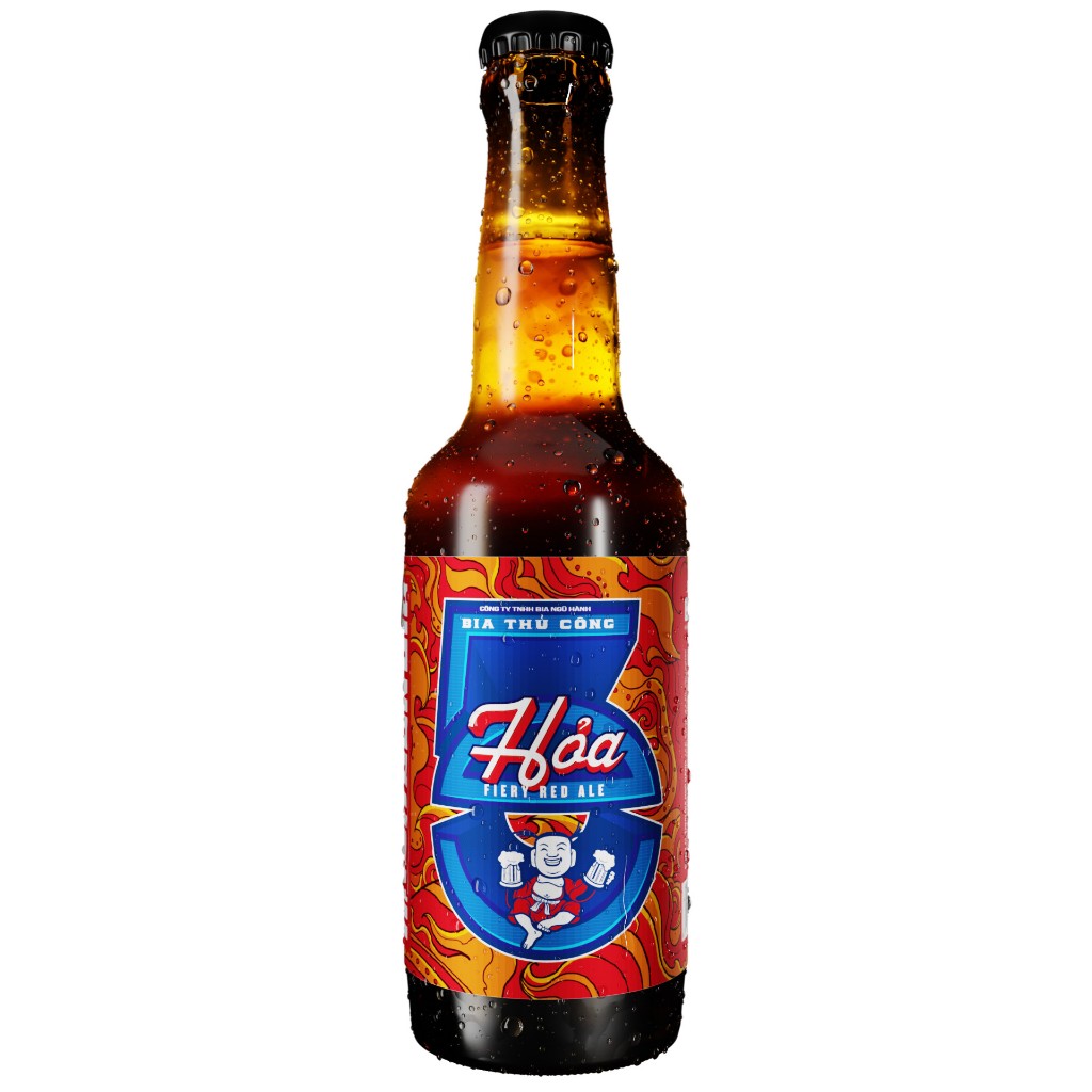 Bia Hỏa/Bia Ngũ Hành/Bia thủ công/Bia chai 330ml, độ cồn 6.8%/Craft beer/Fiery Red Ale