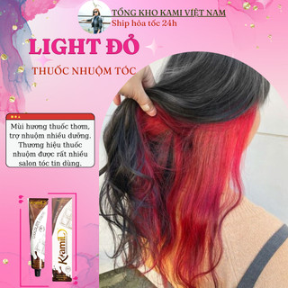 Thuốc nhuộm tóc màu light xanh, light đỏ chính hãng Kami (Màu +oxy +collagen)