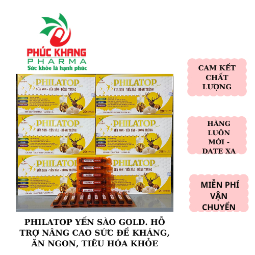 PHILATOP YẾN SÀO GOLD. HỖ TRỢ NÂNG CAO SỨC ĐỀ KHÁNG, ĂN NGON, TIÊU HÓA KHỎE