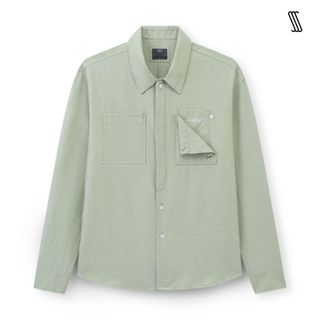 Áo sơ mi cổ đức tay dài SSSTUTTER oxford thoáng mát cách điệu PATCH SHIRT - BLOOM