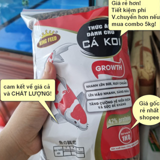 Thức ăn cá Koi King Feed Super Growth, chứa 42% protein, không chứa váng dầu, giúp cá body tăng trưởng mạnh mẽ