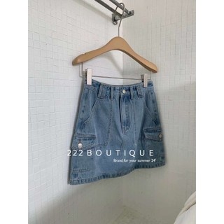 Chân váy jean túi to ngắn cz 12727