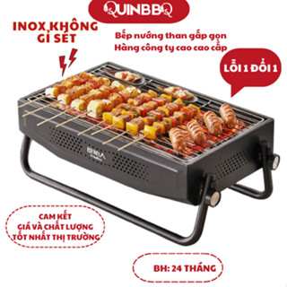Bếp nướng than hoa bếp than nướng ngoài trời dùng du lịch dã ngoại B1PLUS hàng nhập khẩu chính hãng cao cấp QUIN BBQ