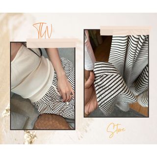 Quần Ống Rộng Nữ Dáng Suông Lưng Cao Họa Tiết Kẻ Sọc Lạ Mắt Độc Đáo Hot Trend Quần ống rộng đũi nhăn phong cách hàn quốc