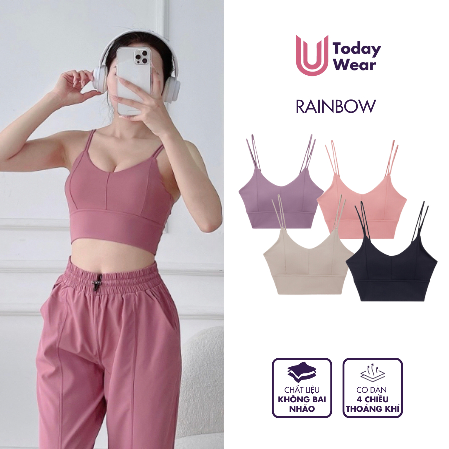 Áo tập bra gym yoga thể thao nữ Rainbow nâng vòng 1 Today U Wear