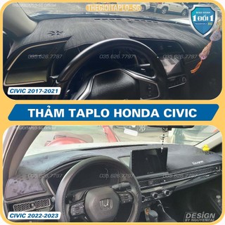 [Honda Civic đời 2017 đến 2024] Thảm taplo ô tô da cacbon,da vân gỗ,và tuyết nhung 3 lớp dày 1cm chống nắng cao cấp