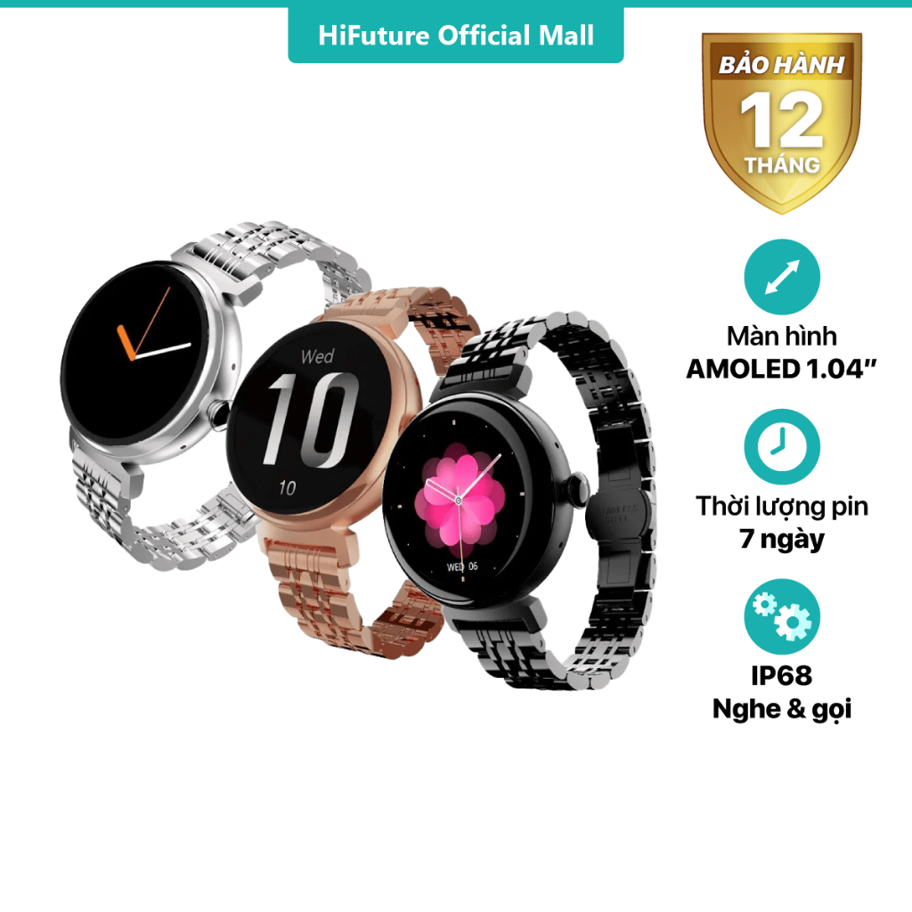 Đồng hồ thông minh cho nữ HiFuture Aura SmartWatch (Nhỏ Gọn, Trợ lý theo dõi Sức khỏe và Vận động) | BigBuy360 - bigbuy360.vn