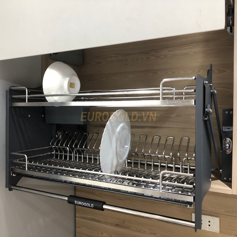 Giá bát đĩa nâng hạ inox 304 nan Oval – Eurogold