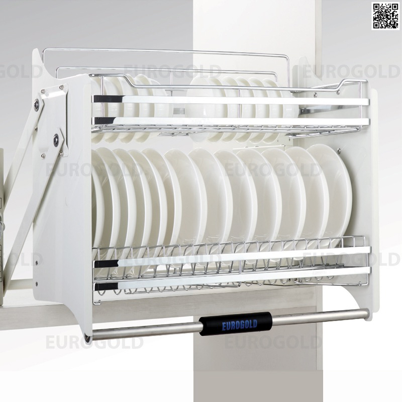 Giá bát đĩa nâng hạ inox 304 nan dẹt  – Eurogold
