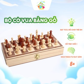 Bộ cờ vua có nam châm TOYSHOP cho bé phát triển trí thông minh bằng gỗ thiết kế gập gọn 30x18x5cm
