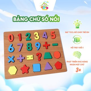 Bảng chữ số nổi cho bé TOYSHOP giúp bé tập nhận diện chữ số từ sớm 30x22cm