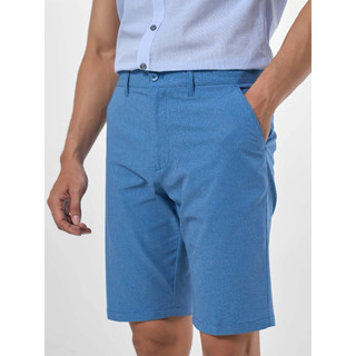 Quần short vải owen màu xanh melange vải nano đục lỗ SW231424