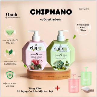 Combo 500ml nước giặt đồ lót sinh học, hương nước hoa pháp, chip nano bản nâng cấp nano bạc mới khử mùi, kháng khuẩn