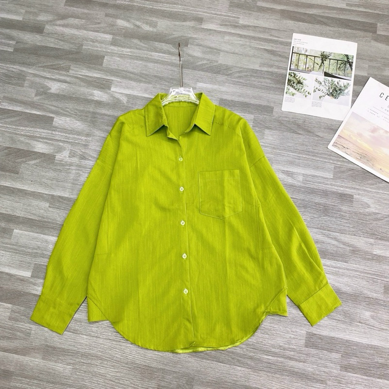 ÁO SƠ MI TRƠN PHOM RỘNG CHẤT ĐẸP