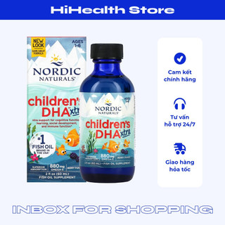 Siro DHA cho bé từ 1 tuổi Nordic Children's DHA Xtra 880mg 60ml  , tăng khả năng phát triển và hỗ trợ sức khỏe cho bé