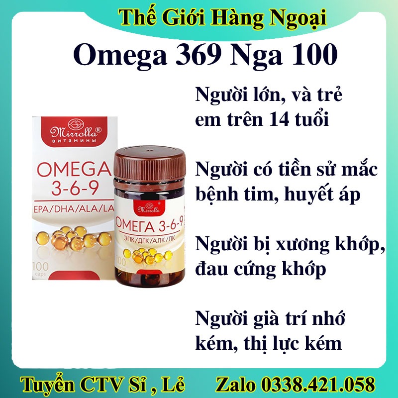 [DATE MỚI ĐỦ BILL] Viên uống Omega 369 Mirrolla Hàng Nga lọ 100 viên